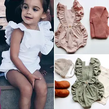 0-24M Newborn Baby Girl Flare Sleeve Solid Black White Green Casual Romper Jumpsuit One-Piece Outfits Baby Cotton Sunsuit
0-24M Newborn Baby Girl Flare Sleeve Solid Black White Green Casual Romper Jumpsuit One-Piece Outfits Baby Cotton Sunsuit