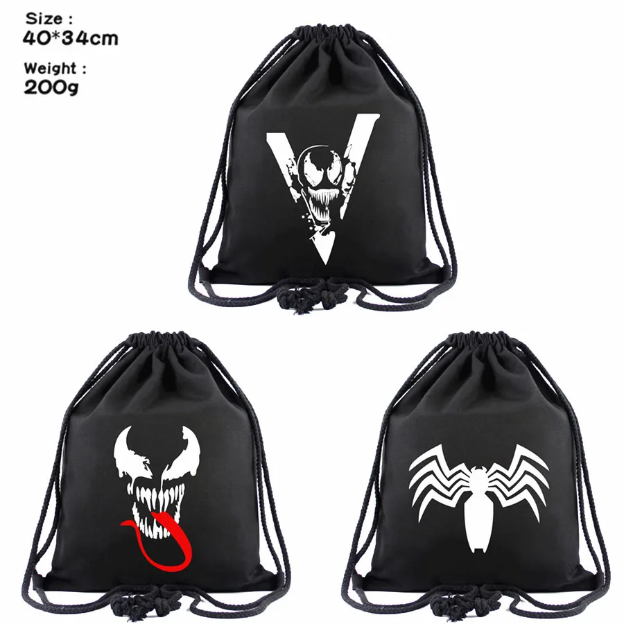 Movies Venom Canvas Drawstring bags Boys Girls Casual Beach Bag Black Shoes Pouch Fashion Backpack Women Cosmetic Stringbag Gift
Movies Venom Canvas Drawstring bags Boys Girls Casual Beach Bag Black Shoes Pouch Fashion Backpack Women Cosmetic Stringbag Gift