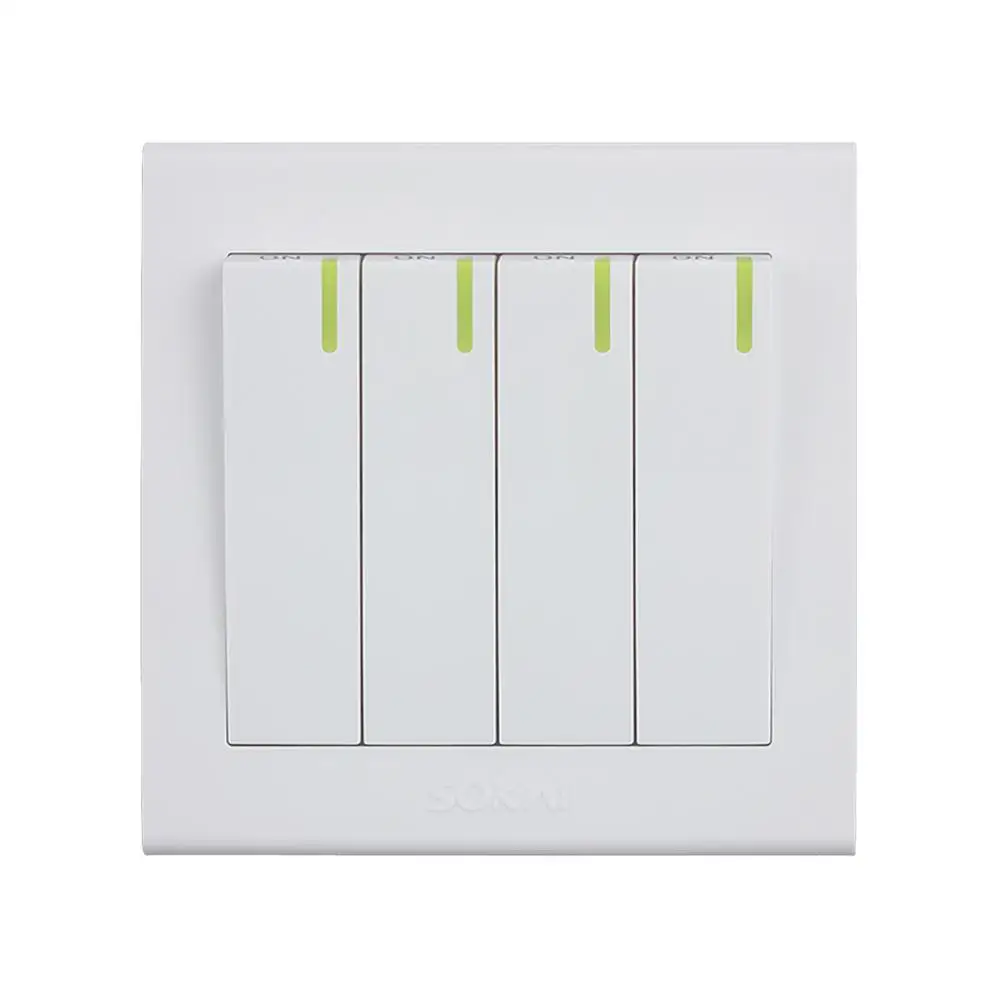 light bulb power electrical wall switch 4 gang 1 or 3 way white color home use Russia standard with phosphor strip
light bulb power electrical wall switch 4 gang 1 or 3 way white color home use Russia standard with phosphor strip
