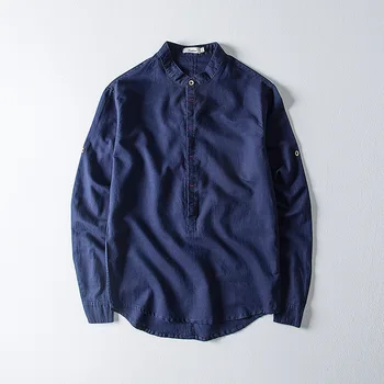 2020 Spring New Style Men Cotton Linen Long-sleeved Shirt Stand Collar Solid Color Simple Casual Shirt
2020 Spring New Style Men Cotton Linen Long-sleeved Shirt Stand Collar Solid Color Simple Casual Shirt
