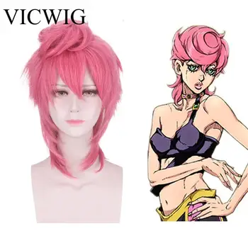 VICWIG14 Inch Anime Cosplay Wig With Bangs Pink Short Synthetic Hair for Men/Women Cos Trish Una
VICWIG14 Inch Anime Cosplay Wig With Bangs Pink Short Synthetic Hair for Men/Women Cos Trish Una