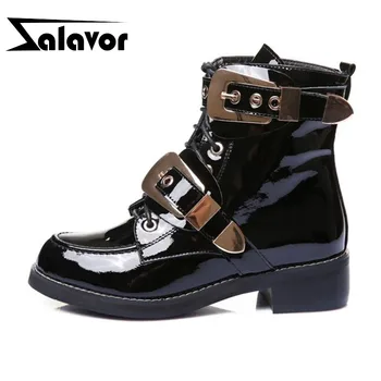 ZALAVOR Genuine Leather Woman Ankle Boots Round Toe Buckle Thick Heels Shoes Cross Strap Winter Warm Boots Women Size 33-40 
ZALAVOR Genuine Leather Woman Ankle Boots Round Toe Buckle Thick Heels Shoes Cross Strap Winter Warm Boots Women Size 33-40