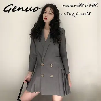 Women Suit Dress 2020 Spring Summer Fashion Vintage Casual Loong Sleeve Double-breasted Mini Dress Robe Formal Blazer Dress
Women Suit Dress 2020 Spring Summer Fashion Vintage Casual Loong Sleeve Double-breasted Mini Dress Robe Formal Blazer Dress