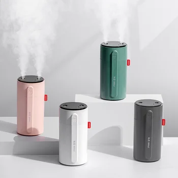 800ml Humidifier Wireless Rechargeable Intelligent Induction AirHumidifier Aroma Essential Oil Diffuser with 2 Mist Outlet Light