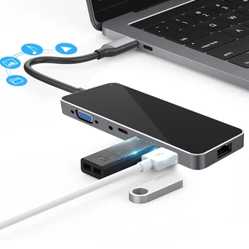 Portable Adapter 11-in-1 USB C Hub Type-C Laptop Adapter USB 3.0 HD Docking Station Aluminum Shell Splitter Hub
Portable Adapter 11-in-1 USB C Hub Type-C Laptop Adapter USB 3.0 HD Docking Station Aluminum Shell Splitter Hub