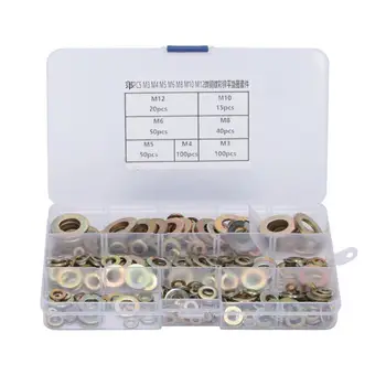 375Pcs Flat Washer Color Zinc Plated Carbon Steel Spacer Gasket M3 M4 M5 M6 M8 M10 M12 Joint Ring Assortment Kit
375Pcs Flat Washer Color Zinc Plated Carbon Steel Spacer Gasket M3 M4 M5 M6 M8 M10 M12 Joint Ring Assortment Kit