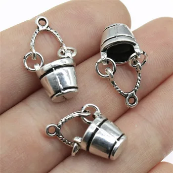 Wholesale Jewelry Lots Antique Silver Color 25x11x8mm Movable 3D Buckets Charm Pendant Materials For Crafts 100 Pieces
Wholesale Jewelry Lots Antique Silver Color 25x11x8mm Movable 3D Buckets Charm Pendant Materials For Crafts 100 Pieces
