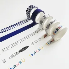 1Pc Ins Blue Plaid Washi Tape Simple Style Thank English Sealing Sticker Student Creative Stationery Masking Decorative Tape 
1Pc Ins Blue Plaid Washi Tape Simple Style Thank English Sealing Sticker Student Creative Stationery Masking Decorative Tape