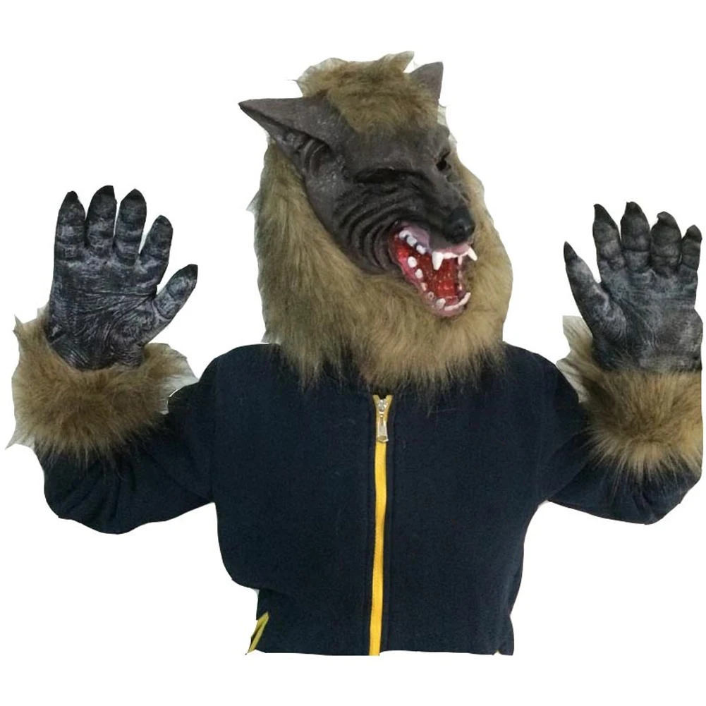 

Cosplay Accessories Props Party Scary Costume Fancy Dress Masquerade Latex Horror Animal Head Non Toxic Halloween Wolf Mask