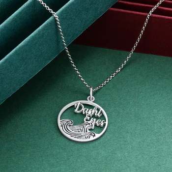 Sea Wave Circle Pendant Necklace Personalized Custom Nameplate Necklace Jewelry Beach Gift For Surfers
Sea Wave Circle Pendant Necklace Personalized Custom Nameplate Necklace Jewelry Beach Gift For Surfers