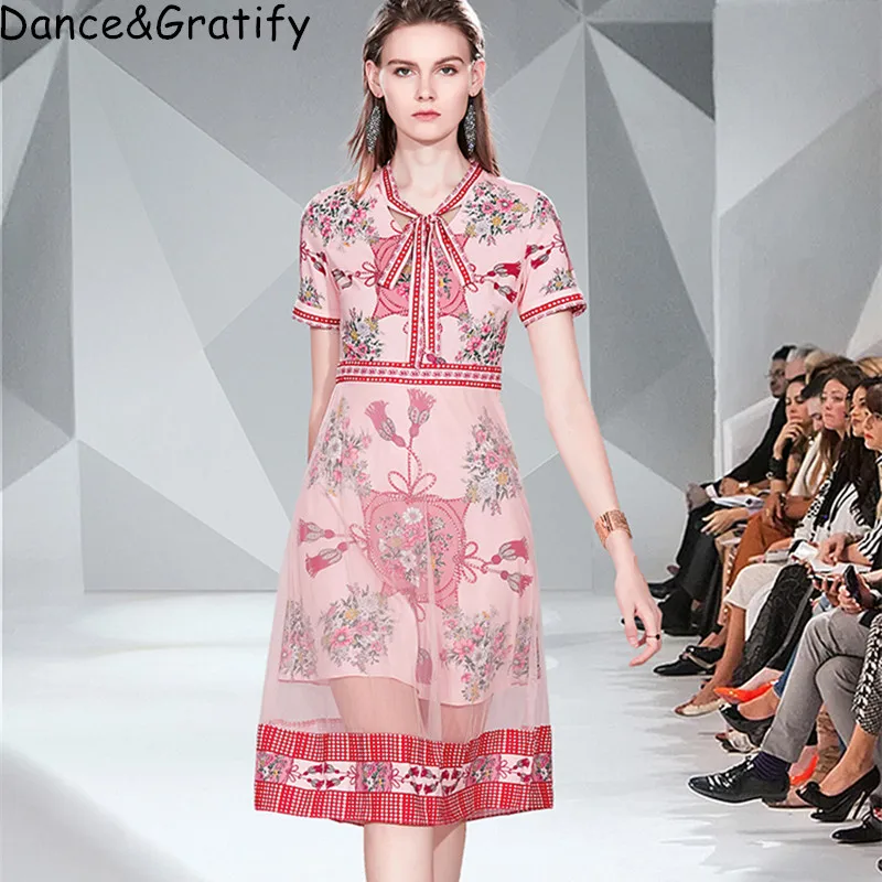 Autumn Summer Fashion Dress Women's Vintage Short Sleeve Bow Tie Floral Printed Mesh Elegant A-Line Midi Dresses
Autumn Summer Fashion Dress Women's Vintage Short Sleeve Bow Tie Floral Printed Mesh Elegant A-Line Midi Dresses