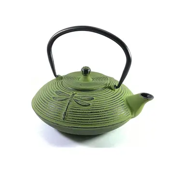 Buckingham Dragonfly style Japanese Tetsubin Teapot 800 ml with infuser mesh steel, cast iron, light green tableware