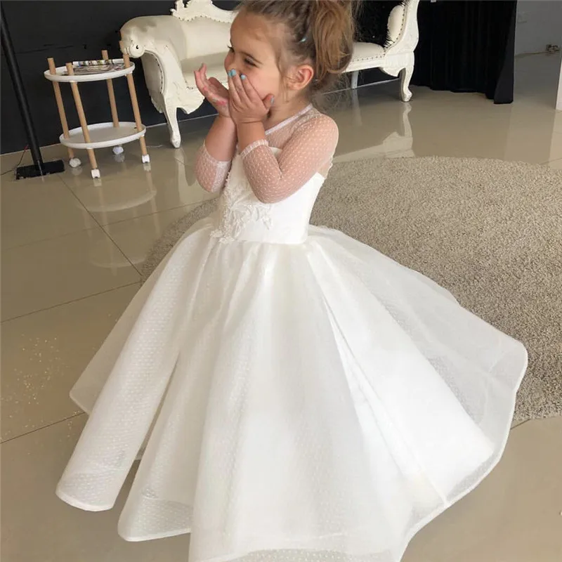 White Ivory Flower Girl Dress for Wedding Princess Kids Clothes Long Sleeve First Communion Dress Pageant Gown
White Ivory Flower Girl Dress for Wedding Princess Kids Clothes Long Sleeve First Communion Dress Pageant Gown
