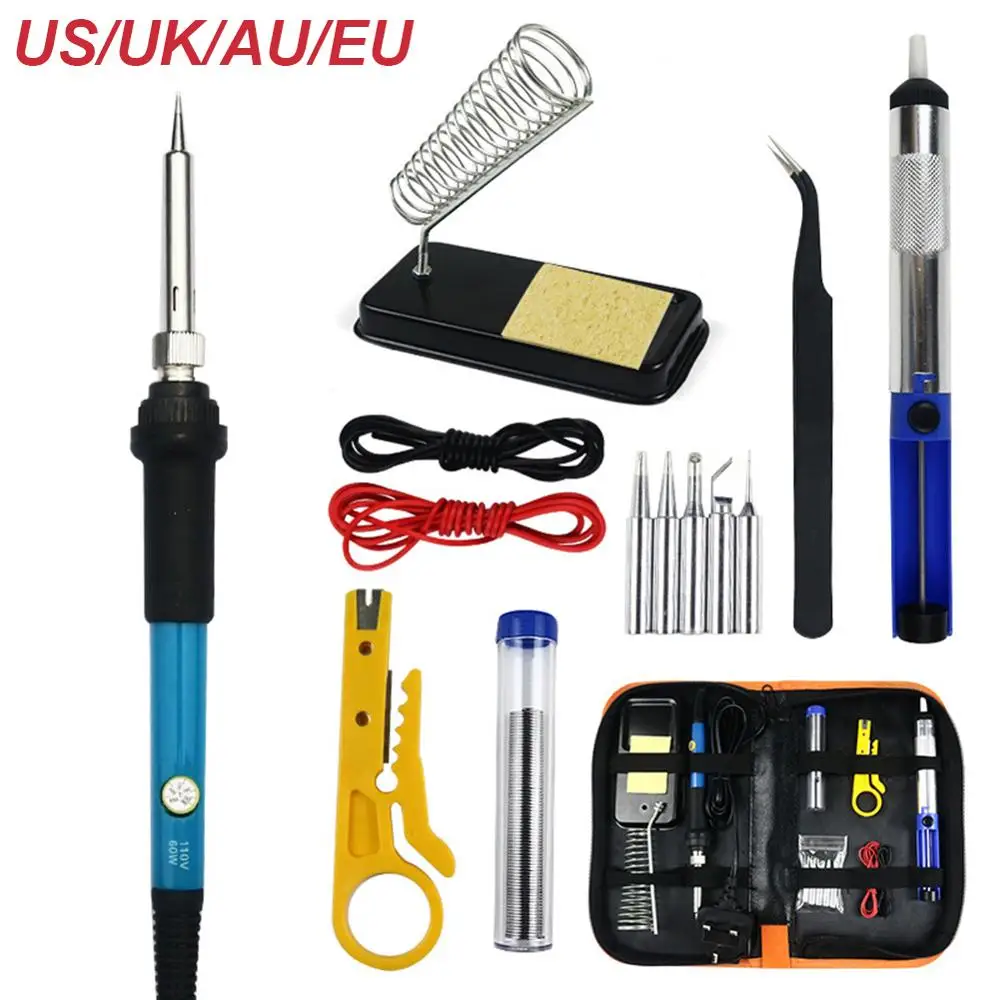 15pcs Soldering Iron Kit 60W Adjustable Temperature Soldering Iron with Extra 5 Tips, Desoldering Pump
15pcs Soldering Iron Kit 60W Adjustable Temperature Soldering Iron with Extra 5 Tips, Desoldering Pump