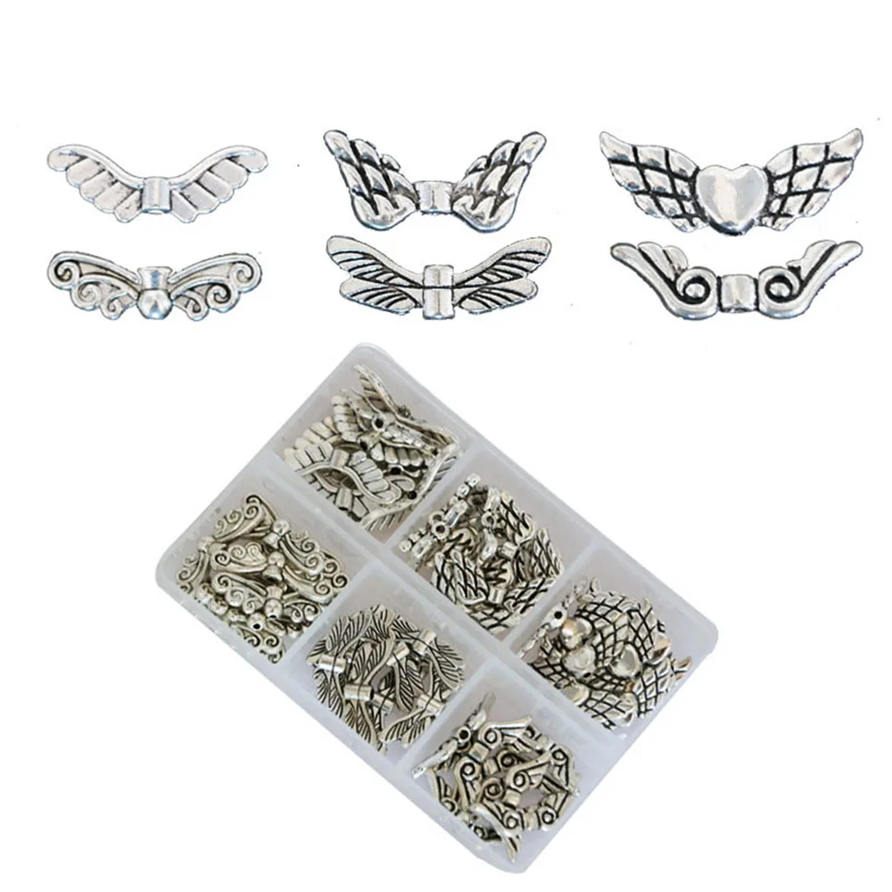60Pcs Angel Wings DIY Jewelry Making Findings Charm Beads Spacer In A Box Vintage Silver Alloy Handmade Charm Pendant
60Pcs Angel Wings DIY Jewelry Making Findings Charm Beads Spacer In A Box Vintage Silver Alloy Handmade Charm Pendant
