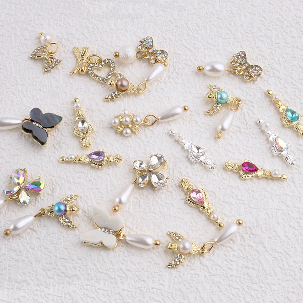 10 piece Dangle Nail Charms,Metal 18K Gold Color Nail Pendant Alloy 3D Crystal Rhinestones For Nail Tips DIY Decorations JHG#23
10 piece Dangle Nail Charms,Metal 18K Gold Color Nail Pendant Alloy 3D Crystal Rhinestones For Nail Tips DIY Decorations JHG#23