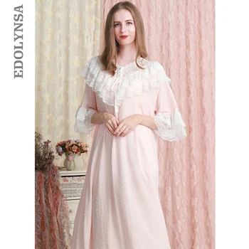 Woman Nightgown Cotton Sleepwear Dress Nightgown Ladies 7 Color Casual Nightdress Length Nightwear Lace Fashion Nighties T576
Woman Nightgown Cotton Sleepwear Dress Nightgown Ladies 7 Color Casual Nightdress Length Nightwear Lace Fashion Nighties T576