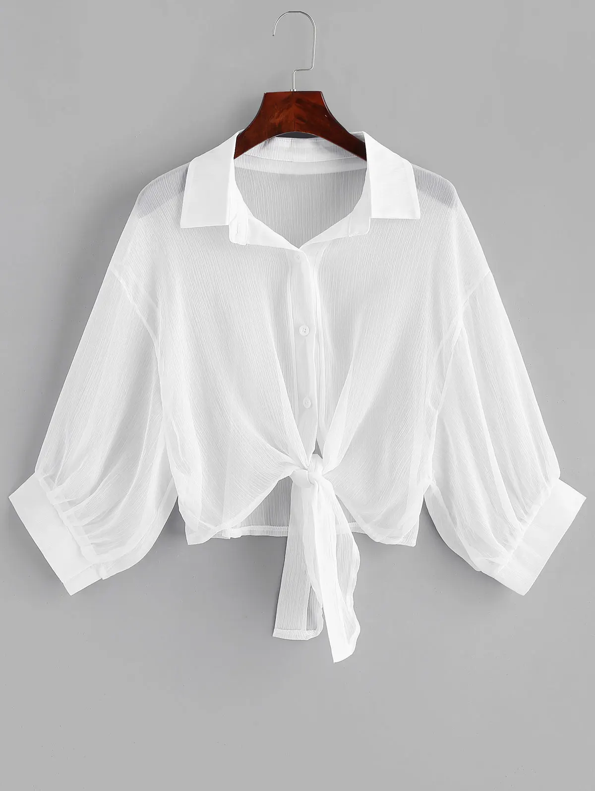 ZAFUL Drop Shoulder Button Up Tie Cover Up Tunic Women Shirt Collar Long Sleeve Sexy Beach Mesh Cover Up Sun Protection Crop Top
ZAFUL Drop Shoulder Button Up Tie Cover Up Tunic Women Shirt Collar Long Sleeve Sexy Beach Mesh Cover Up Sun Protection Crop Top