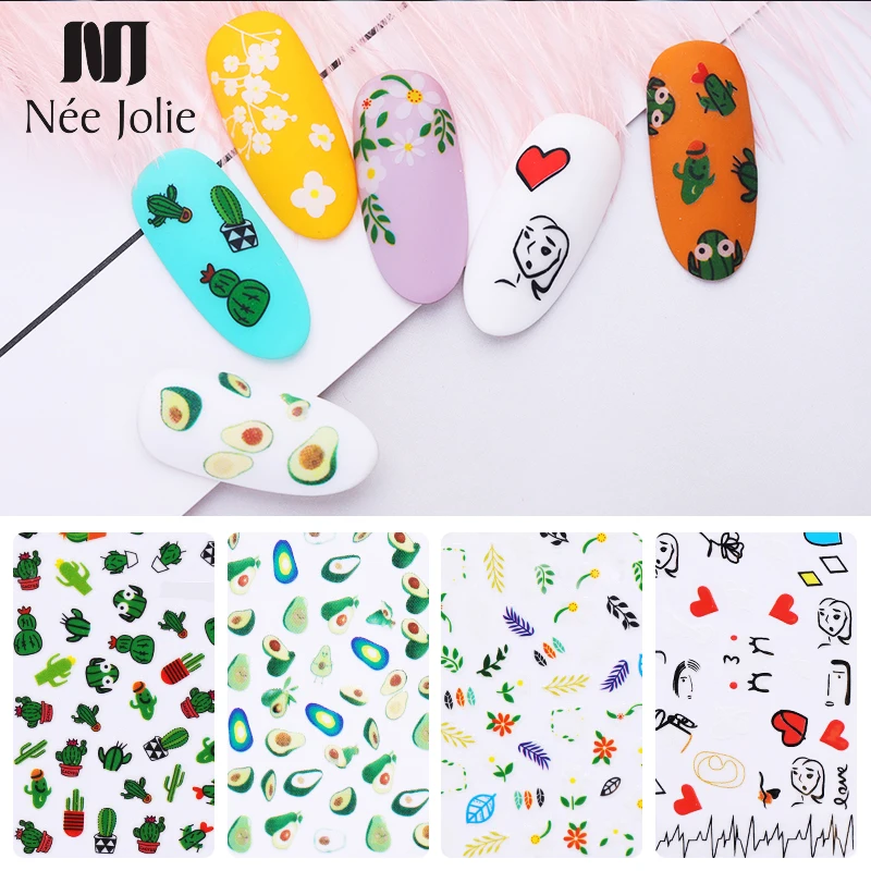 1 Sheet Nail Stickers Cute Plant Image Flower Cactus Heart Mized Patterns Design Transfer Decals Nail Art DIY Decorations
1 Sheet Nail Stickers Cute Plant Image Flower Cactus Heart Mized Patterns Design Transfer Decals Nail Art DIY Decorations