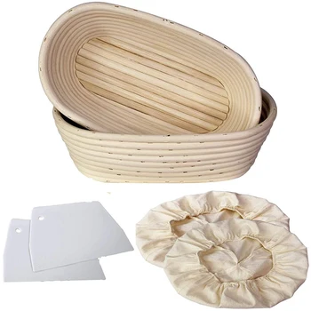 Bread Proofing Baskets Wicker Cane for Batard Sourdough with Dough Scraper and Liner
Bread Proofing Baskets Wicker Cane for Batard Sourdough with Dough Scraper and Liner