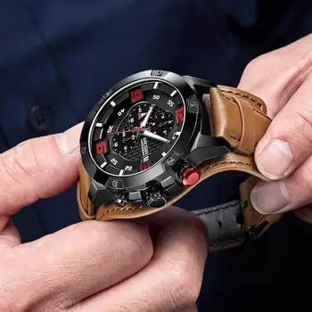 MEGIR Men Watch Sports Quartz Watch Leather Band Waterproof Luminous Military Chronograph Fashion Top Brand Luxury Wristwatch 
MEGIR Men Watch Sports Quartz Watch Leather Band Waterproof Luminous Military Chronograph Fashion Top Brand Luxury Wristwatch