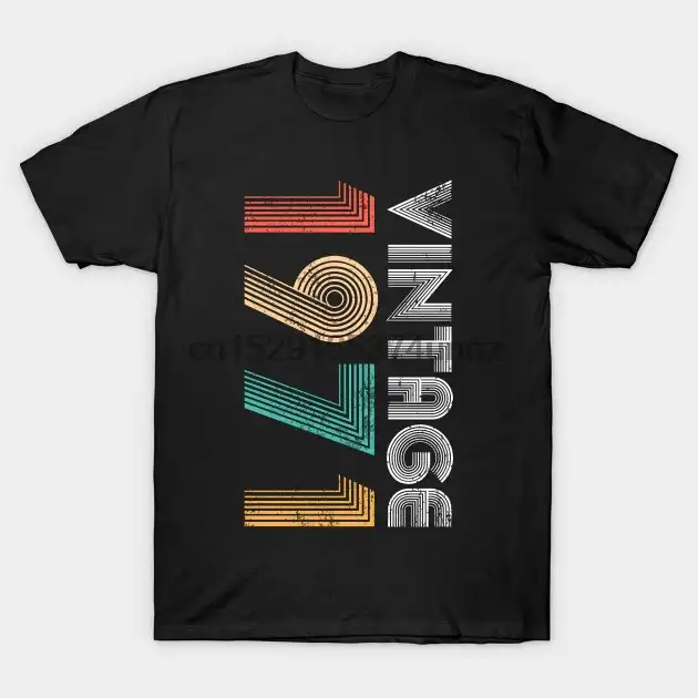 men t-shirt vintage retro 1971 classic birthday gift 70s men