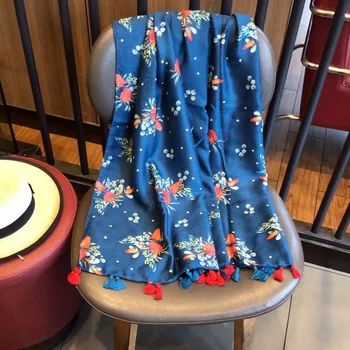 foulard femme blue head scarf for women autumn spring Spain style vintage long printed scarf face masks cloth 
foulard femme blue head scarf for women autumn spring Spain style vintage long printed scarf face masks cloth