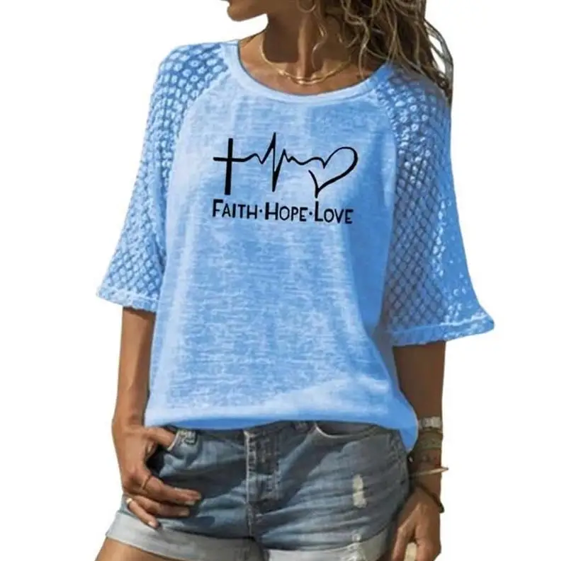 Shirt Blouse New Faith Hope Love Letters Print Shirt For Women Lace Crew Neck Top Shirt Women Tops Punk Cotton Camiseta Japan
Shirt Blouse New Faith Hope Love Letters Print Shirt For Women Lace Crew Neck Top Shirt Women Tops Punk Cotton Camiseta Japan