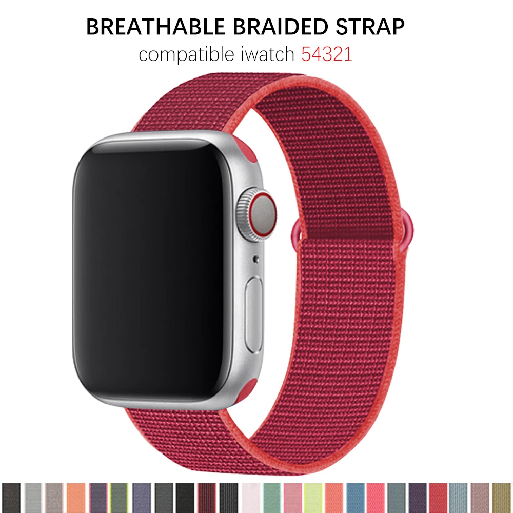 Nylon loop compatible for apple watch strap 40mm 44mm for iwatch 5 band 38mm 42mm watchband bracelet series 4 3 2 1 Accessories
Nylon loop compatible for apple watch strap 40mm 44mm for iwatch 5 band 38mm 42mm watchband bracelet series 4 3 2 1 Accessories