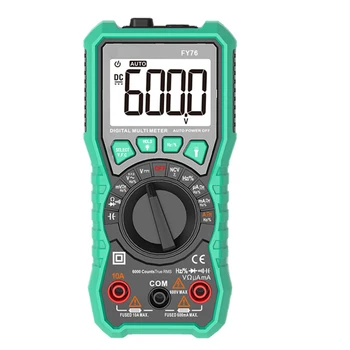 FY76 Digital Multimeter 5999 Counts Backlight Auto Range AC/DC Voltage Meter Ohm Transistor Testers Multi Meter Best Pri
FY76 Digital Multimeter 5999 Counts Backlight Auto Range AC/DC Voltage Meter Ohm Transistor Testers Multi Meter Best Pri