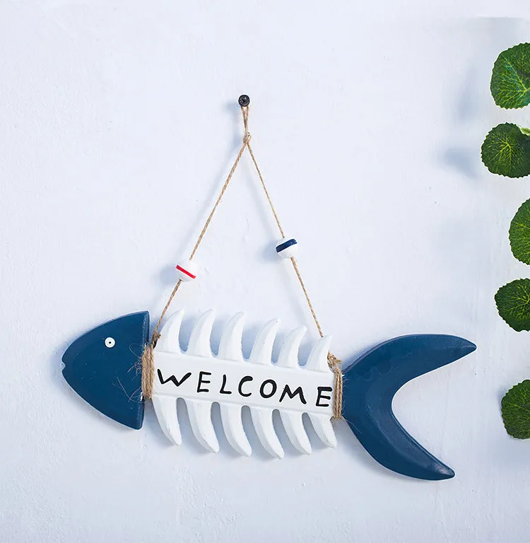 Waliicorners style pendant Wooden fish bone welcome card old craft creative home decoration Background wall hangings 12 Hb8c8eeda43014d72a1aeedec7e12a24cL