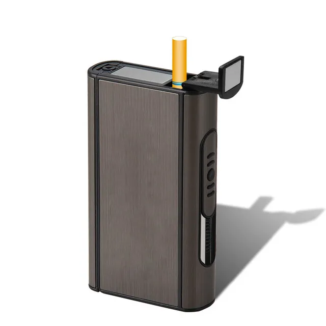 Étui à cigarettes en alliage d'aluminium, porte-cigare à éjection automatique, boîte en métal Portable, boîtes à fumée coupe-vent, Gadget 1 pièces 2