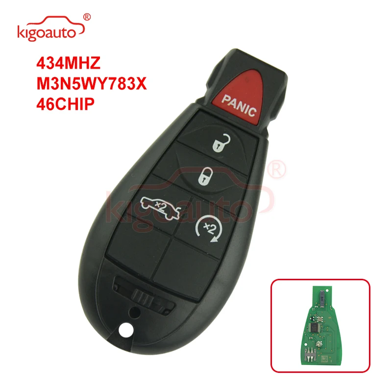 Kigoauto Fobik key #3 M3N5WY783X 434Mhz 4 button with panic for Dodge Challenger 2009 2010 2011
Kigoauto Fobik key #3 M3N5WY783X 434Mhz 4 button with panic for Dodge Challenger 2009 2010 2011