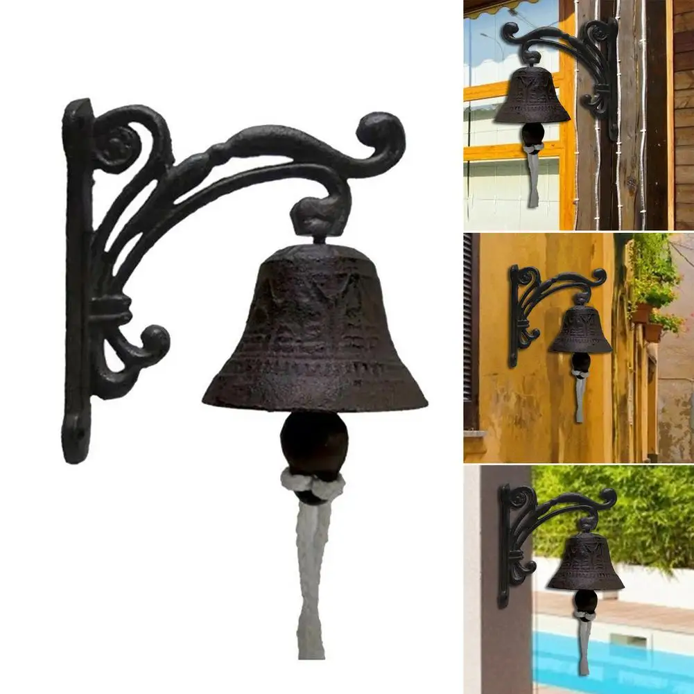 

1pcs Vintage Design Doorbell Garden Cast Iron Doorbell Wall Bell Door Knocker Rustic Welcome Entrance Front Porch Decorative