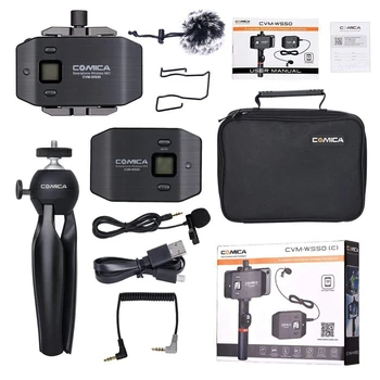 Comica CVM-WS50(C) Wireless Smart Phone Lavalier Microphone System, with UHF 6 Channels, 194FT Wireless Range, Built-In Chargabl
Comica CVM-WS50(C) Wireless Smart Phone Lavalier Microphone System, with UHF 6 Channels, 194FT Wireless Range, Built-In Chargabl