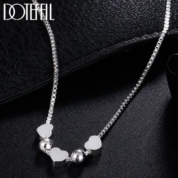 DOTEFFIL 925 Sterling Silver 18 Inch Smooth Beads Love Heart Pendant Box Chain Necklace For Women Fashion Wedding Charm Jewelry
DOTEFFIL 925 Sterling Silver 18 Inch Smooth Beads Love Heart Pendant Box Chain Necklace For Women Fashion Wedding Charm Jewelry