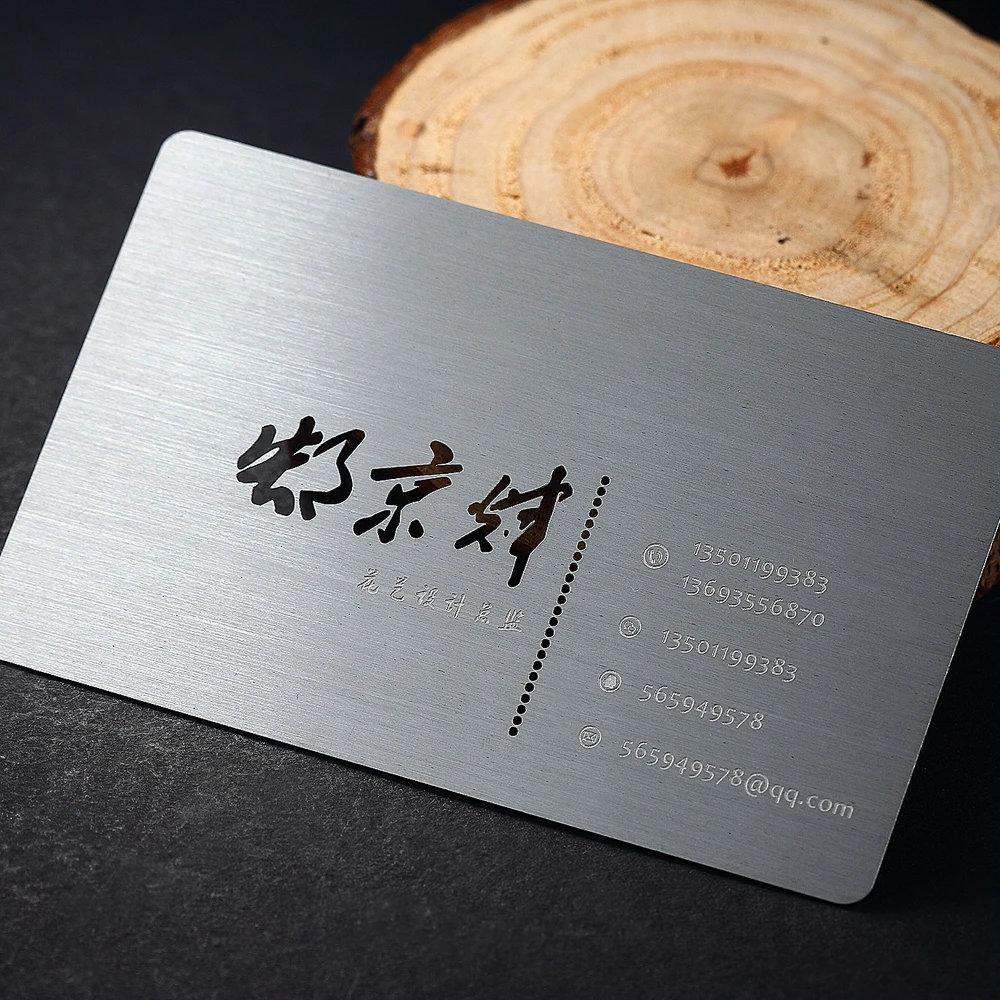 Stainless steel business card custom hollow metal callas business card design