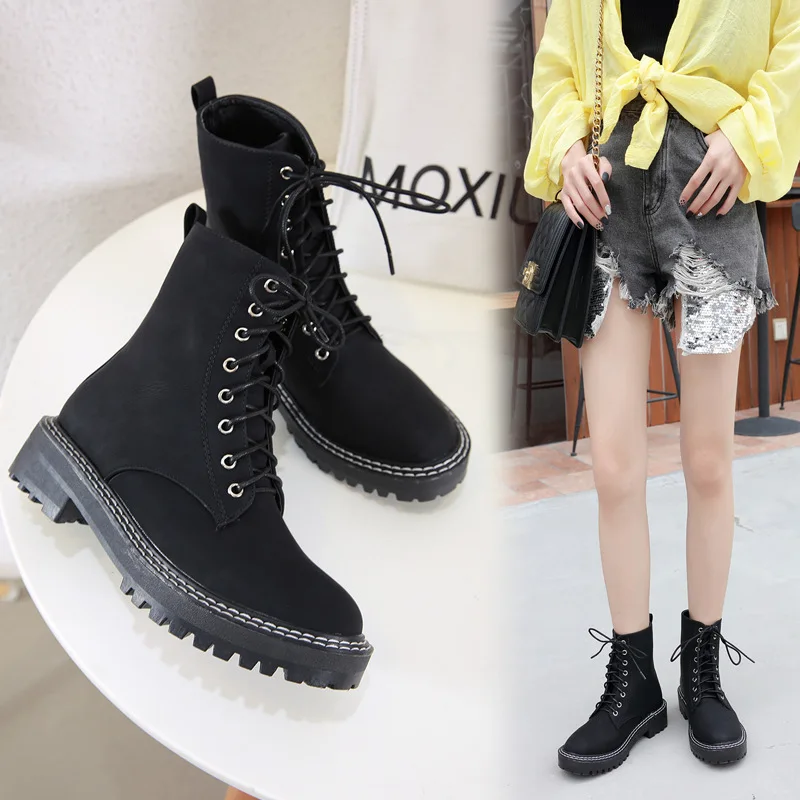 2019 New Style round-Toe Chunky Heel Rub Color Martin Boots Lace-up Fashionable Boots
2019 New Style round-Toe Chunky Heel Rub Color Martin Boots Lace-up Fashionable Boots