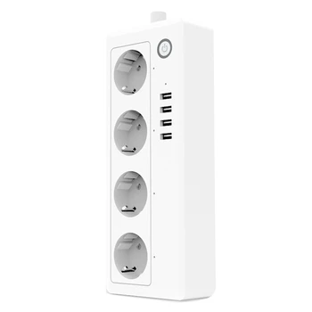 Smart WLAN Socket Board with 4 AC Sockets and 4 USB Ports, Individually Controlled Switches, Multiple Sockets EU Plug
Smart WLAN Socket Board with 4 AC Sockets and 4 USB Ports, Individually Controlled Switches, Multiple Sockets EU Plug