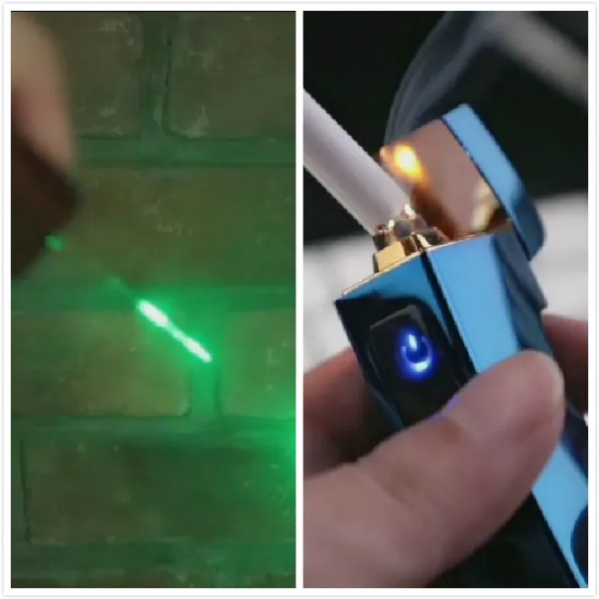 Фото Электронная сигарета зажигалки зеленая лазерная указка USB встроенный
