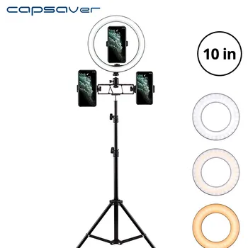 

Ring Light 10inch Desktop Video Light 26cm Fill Light USB 3200-5500K with 160cm Tripod Phone Holder for Selfie Study Live Stream