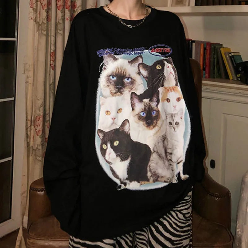 Deeptown Cotton Woman Tshirts White Fashion Autumn 2020 Cat Print Tshirt Vintage Korean Style Women Clothes Casual Animal Tops
Deeptown Cotton Woman Tshirts White Fashion Autumn 2020 Cat Print Tshirt Vintage Korean Style Women Clothes Casual Animal Tops