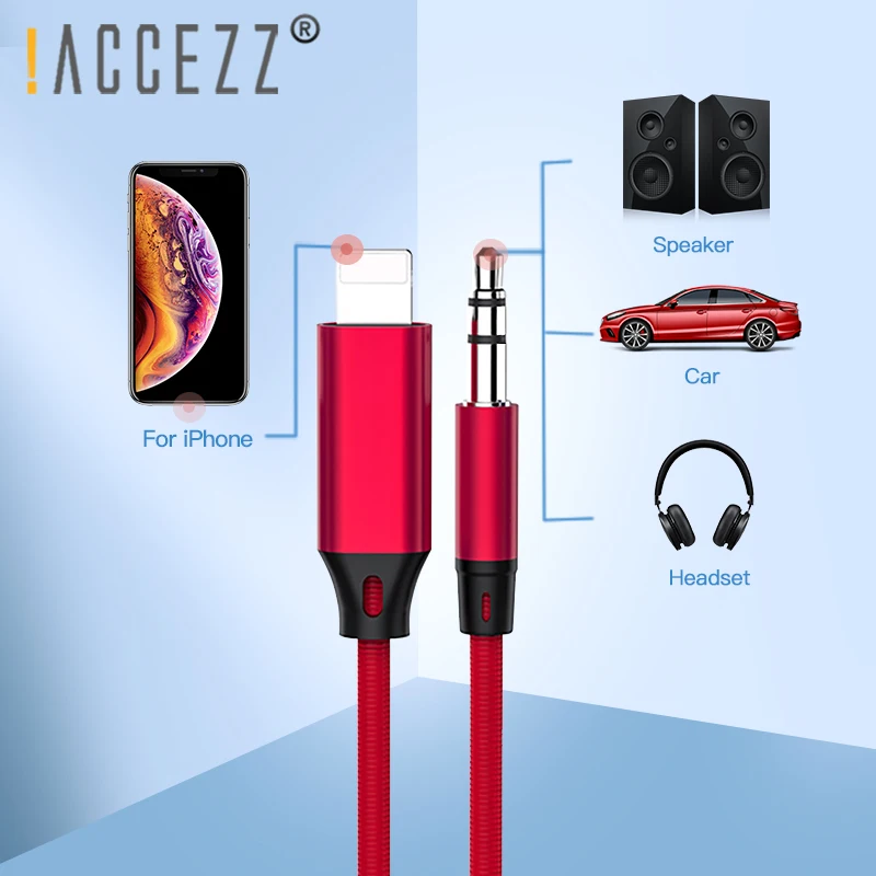 !ACCEZZ Car Audio Cable For iphone X XS MAX XR 7 8 Plus AUX Cable Connector 3.5mm Jack Port Headphone Speaker Adapter Cable Line
!ACCEZZ Car Audio Cable For iphone X XS MAX XR 7 8 Plus AUX Cable Connector 3.5mm Jack Port Headphone Speaker Adapter Cable Line