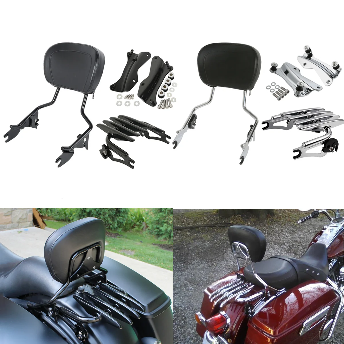Motorcycle Detachable Backrest Sissy Bar Luggage Rack For Harley Road King Glide Street Glide Special CVO Street Glide 14-20
Motorcycle Detachable Backrest Sissy Bar Luggage Rack For Harley Road King Glide Street Glide Special CVO Street Glide 14-20