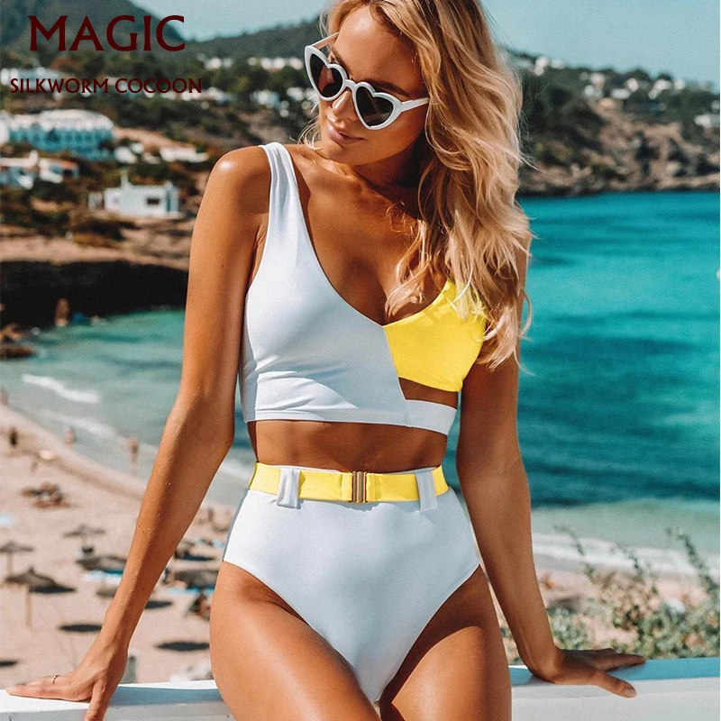 Раздельный купальник-халтер 