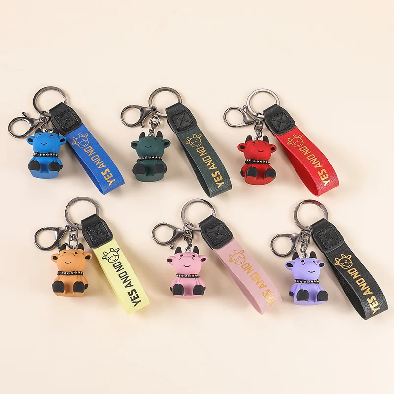 Cute Calf Keychains PU Leather Rope Key Rings Punk Style Pendant Cow Keychains For Women Child Men's Car Key Chain
Cute Calf Keychains PU Leather Rope Key Rings Punk Style Pendant Cow Keychains For Women Child Men's Car Key Chain