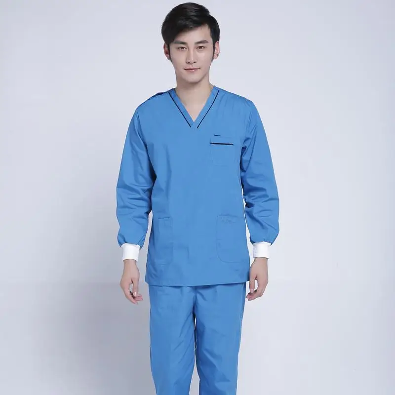 

New Medical Uniforms Women Long Sleeve Surgical Gown Hospital Nurse Uniform Scrubs Mens Doctor Clothing Beauty Salon Workwear