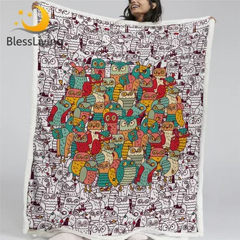 BlessLiving Owl Sherpa Blanket for Bed Colorful Bird Soft Throw Blanket Mandala Flower Plush Bedspreads Cartoon manta Dropship
BlessLiving Owl Sherpa Blanket for Bed Colorful Bird Soft Throw Blanket Mandala Flower Plush Bedspreads Cartoon manta Dropship