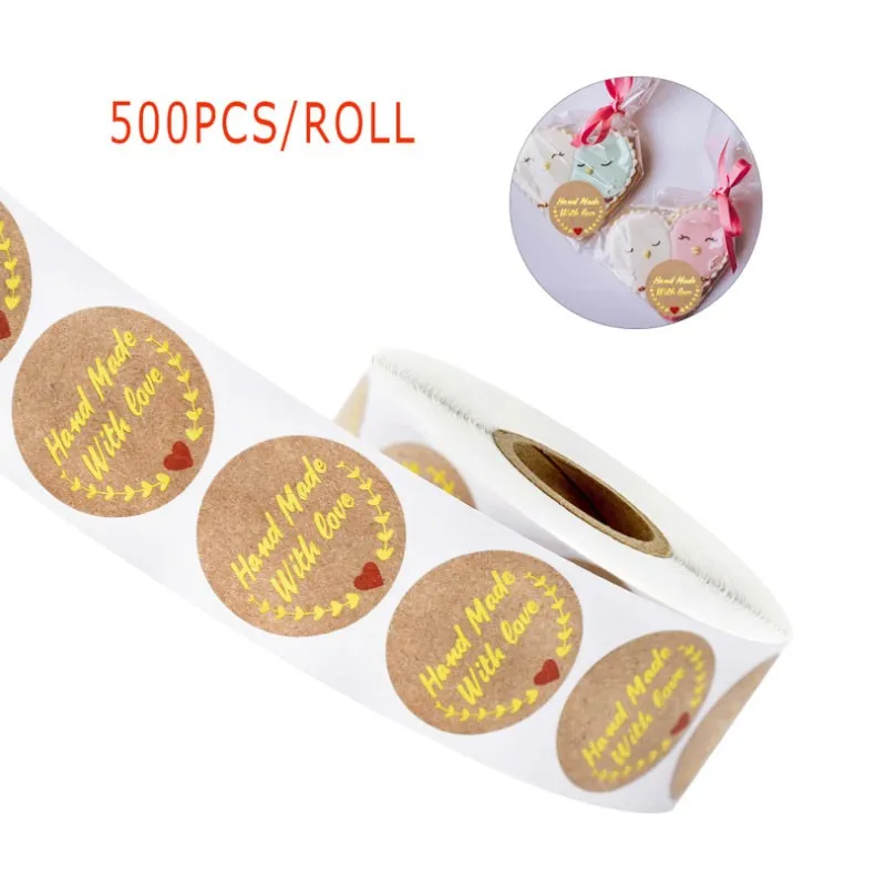 500pcs/roll Bronzing Hand made with Love for baking kraft paper label sticker gloss stickers decoration scrapbook 25MM
500pcs/roll Bronzing Hand made with Love for baking kraft paper label sticker gloss stickers decoration scrapbook 25MM