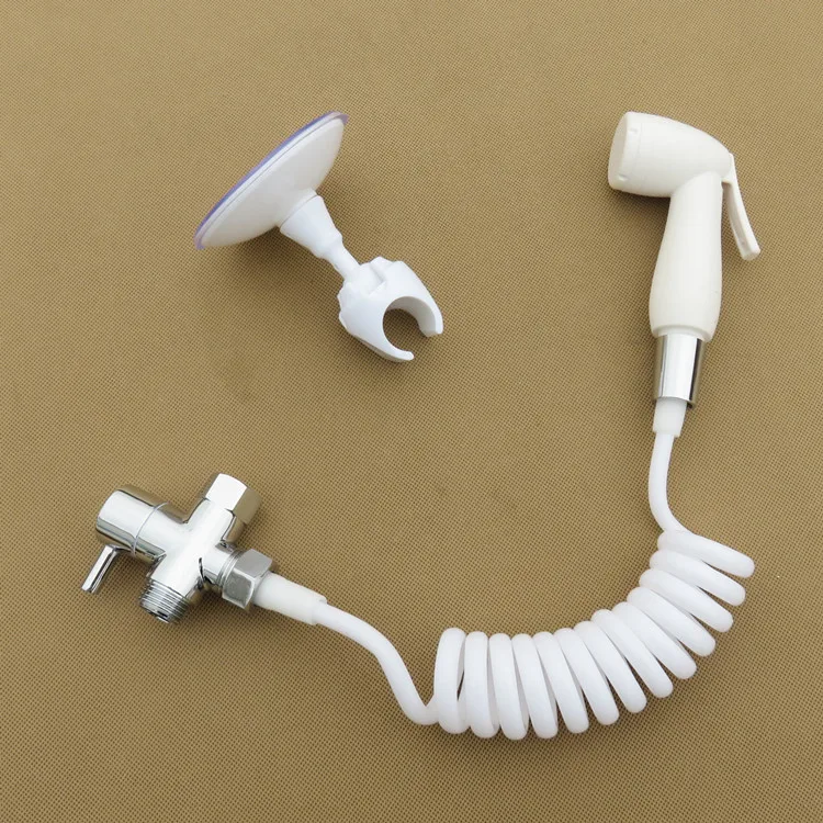 Faucet Connected One into Two T-connector Angle Valve Leading Developing Bidet Nozzle Supercharge Chamber Pot Spray Gun Set
Faucet Connected One into Two T-connector Angle Valve Leading Developing Bidet Nozzle Supercharge Chamber Pot Spray Gun Set